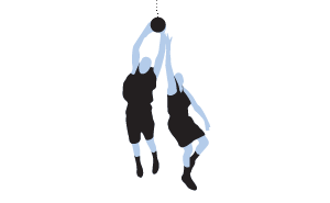 ilustração dos fundamentos do basquete - Rebote