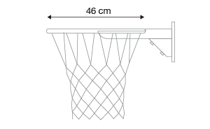 imagem de uma cesta de basquete com 46cm de largura