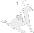 Imagem que representa  o Refugar, com um cavalo parando repentinamente e um atleta sobre ele.
