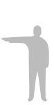 Imagem que representa o gesto do juiz, com o braço esticado perpendicularmente