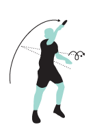ilustração dos movimentos do tênis de mesa - topspin