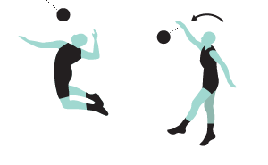 ilustração dos movimentos do vôlei - cortada