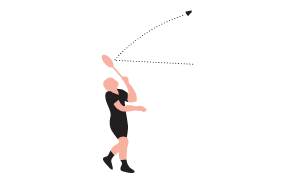 ilustração dos movimentos do badminton descrito abaixo - Clear