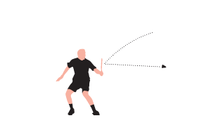 ilustração dos movimentos do badminton descrito abaixo - Drive