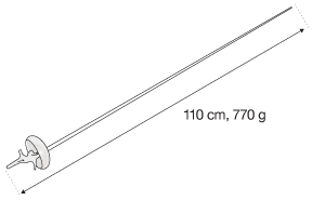 imagem da espada de esgrima, com 100cm de comprimento e 770g