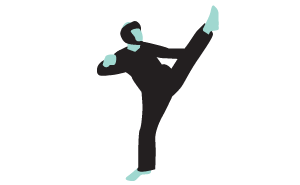 ilustração das ações do taekwondo - Técnica de Pé