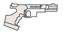 ilustração dos equipamentos de tiro - pistola de tiro rápido